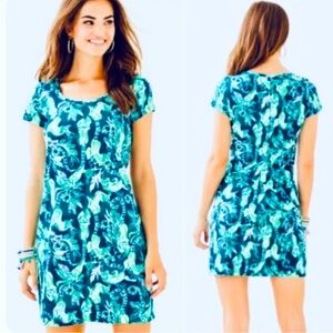Lilly Pulitzer short sleeve Beacon dress, Tidal Wave In The Details, size Medium